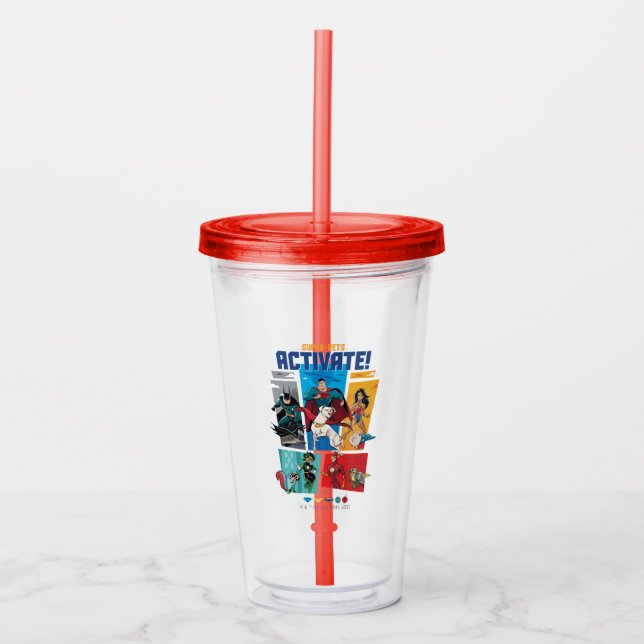 Super-Pets & Justice League - Activate! Acrylic Tumbler (Front)