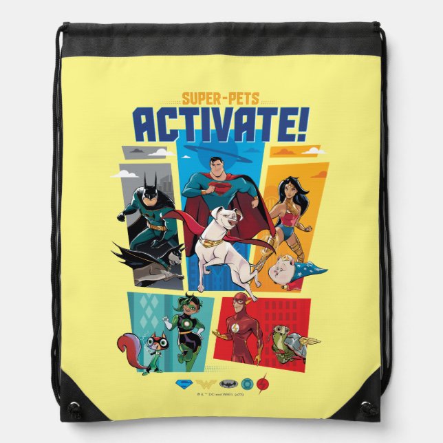 Super-Pets & Justice League - Activate! Drawstring Bag (Front)