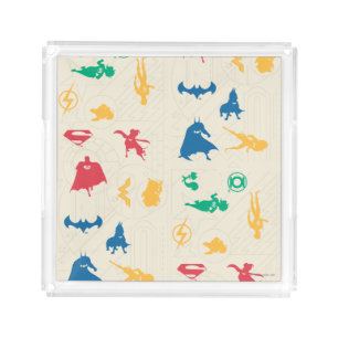 Super-Pets & Justice League Silhouette Pattern Acrylic Tray