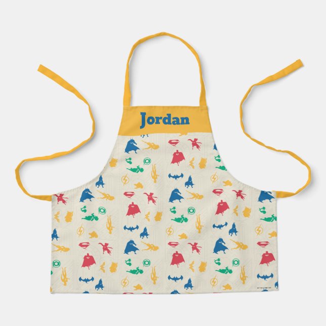 Super-Pets & Justice League Silhouette Pattern Apron (Front)