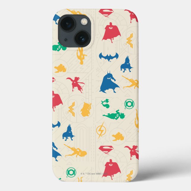 Super-Pets & Justice League Silhouette Pattern Case-Mate iPhone Case (Back)