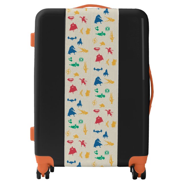 Super-Pets & Justice League Silhouette Pattern Luggage (Front)