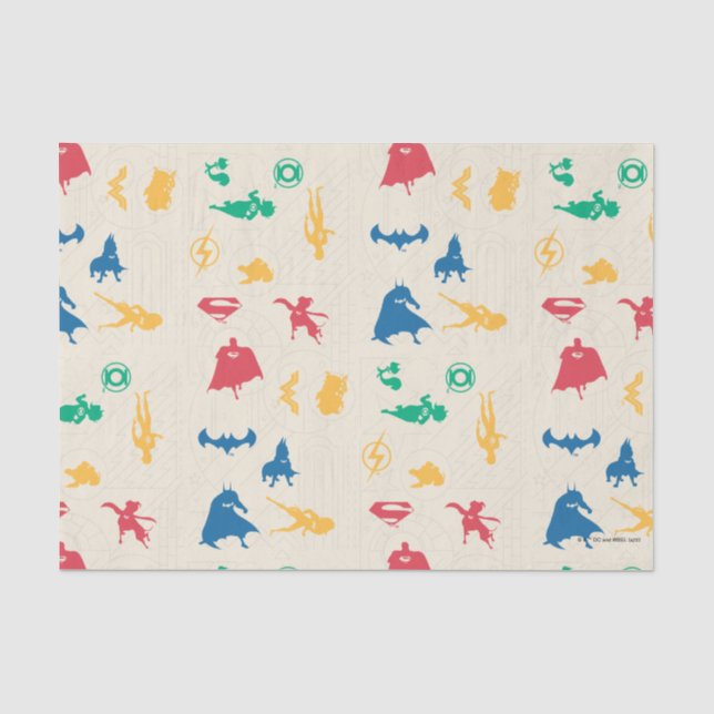 Super-Pets & Justice League Silhouette Pattern Tissue Paper (Front)