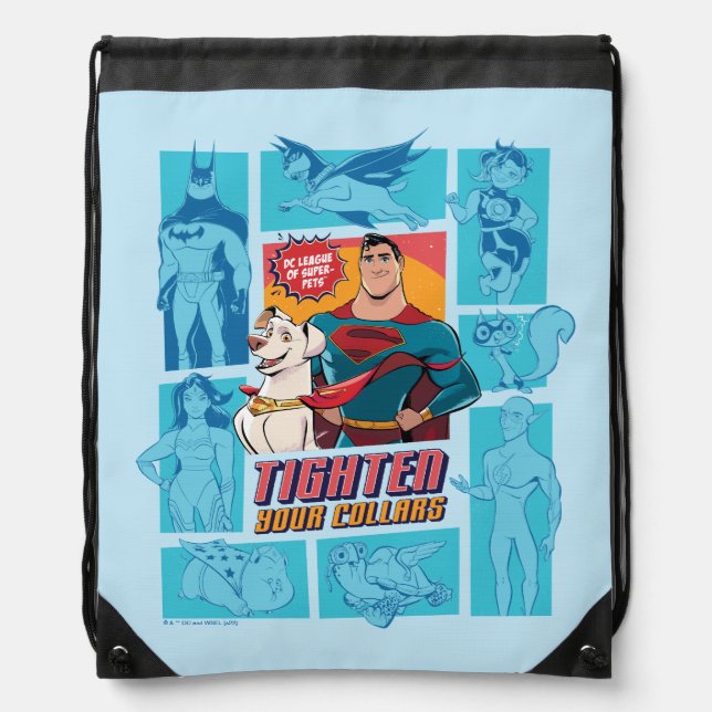 Super-Pets & Justice League - Tighten Your Collars Drawstring Bag (Front)