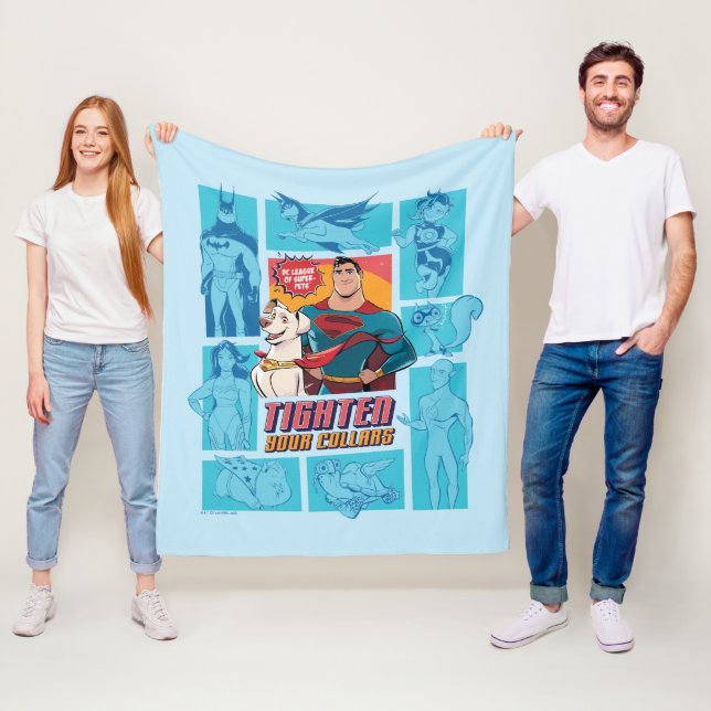 Super-Pets & Justice League - Tighten Your Collars Fleece Blanket (In Situ)