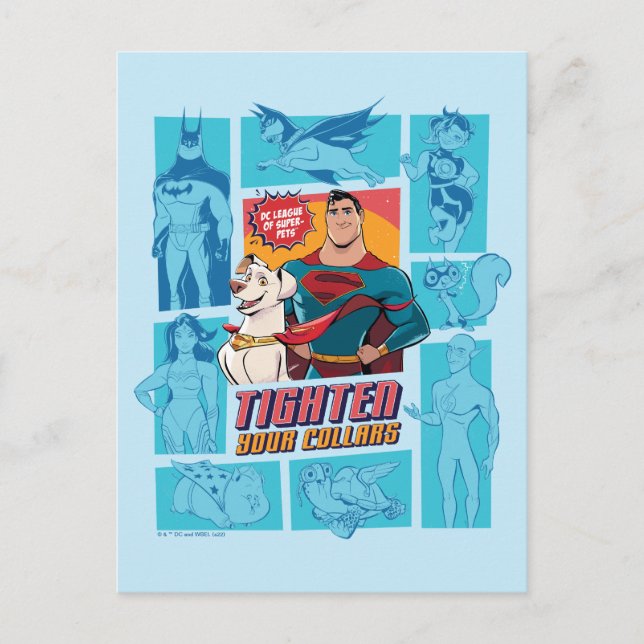 Super-Pets & Justice League - Tighten Your Collars Postcard (Front)
