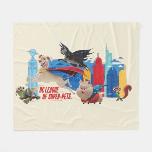 Super_Pets Patrolling Metropolis Fleece Blanket