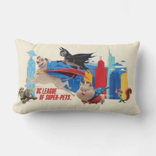 Super_Pets Patrolling Metropolis Lumbar Pillow