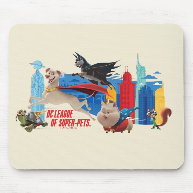 Super-Pets Patrolling Metropolis Mouse Pad (Front)