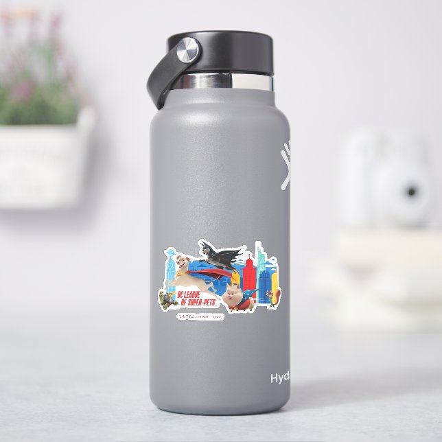 Super-Pets Patrolling Metropolis Sticker (HydroFlask)