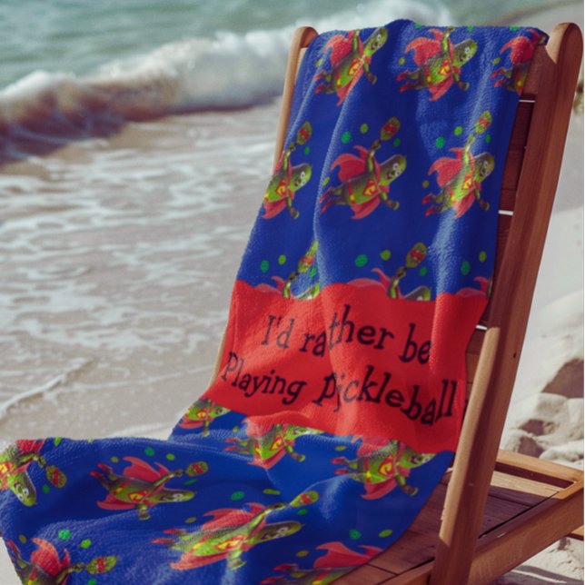 Super Pickleman Personalized  Beach Towel (Personalize this fun Pickleman beach towel)