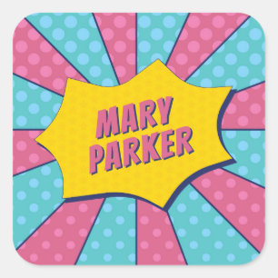 SUPER (PINK) SQUARE STICKER