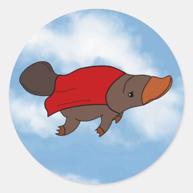 Super Platypus Classic Round Sticker (Front)