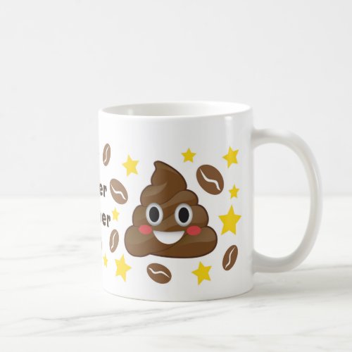 Super Pooper Coffee Bean Emoji Poop Mug