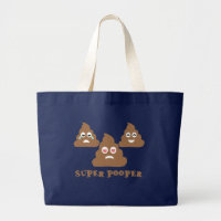 Super Pooper Emoji Large Tote Bag