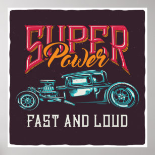 Super Power Hot Rod Poster