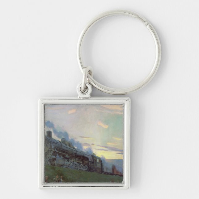 Super power steam engine, 1935 keychain (Front)