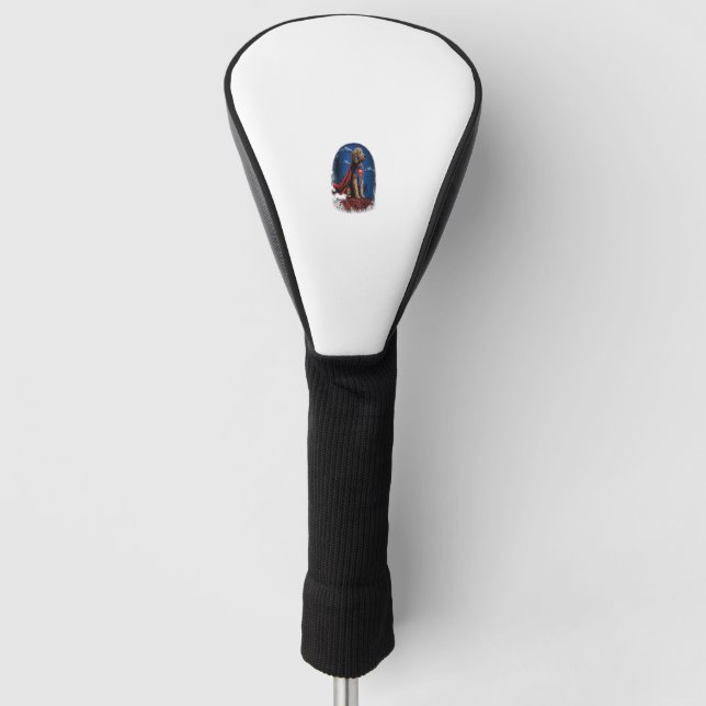 Super Power Superhero Labradoodle Dog Golf Head Cover (Front)