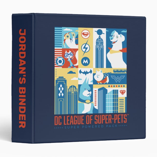 Super Powered Pack Art Deco Metropolis 3 Ring Binder (Front/Spine)