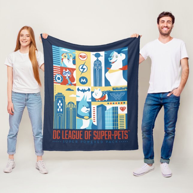 Super Powered Pack Art Deco Metropolis Fleece Blanket (In Situ)