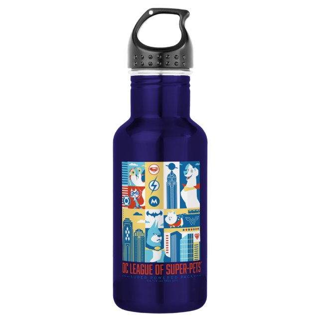 Super Powered Pack Art Deco Metropolis Stainless Steel Water Bottle (Front)