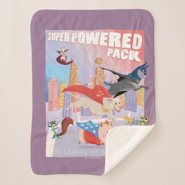 Super Powered Pack Metropolis Illustration Sherpa Blanket (Front)