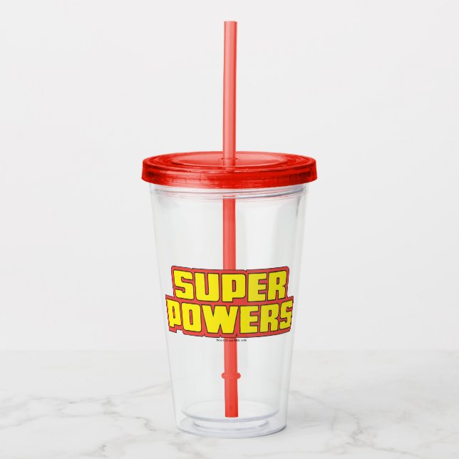 Super Powers™  Logo Yellow Acrylic Tumbler (Front)