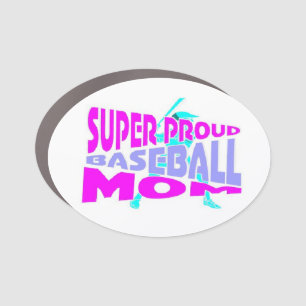 super proud baseball mom car magnet