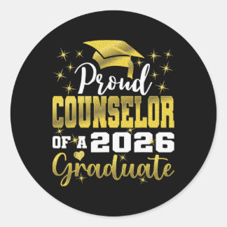 Super Proud Counselor Of 2026 Graduate Senior Grad Classic Round Sticker