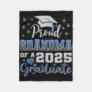 Super Proud Grandma Of 2025 Graduate Awesome Famil Fleece Blanket