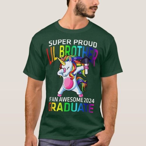 Super Proud Lil Brother Of An Awesome 2024 Graduat T_Shirt