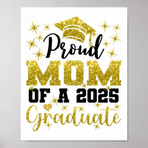 Super Proud Mom Of 2025 Graduate Senior Graduation Poster