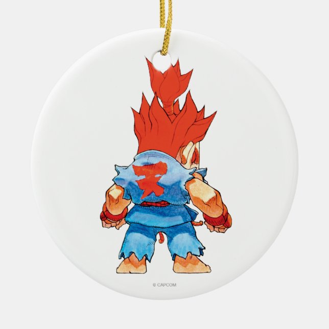 Super Puzzle Fighter II Turbo Akuma Ceramic Ornament (Front)