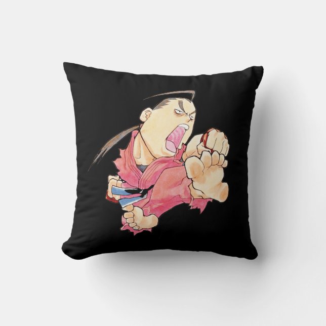 Super Puzzle Fighter II Turbo Dan 2 Throw Pillow (Front)