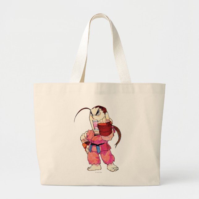 Super Puzzle Fighter II Turbo Dan Large Tote Bag (Front)