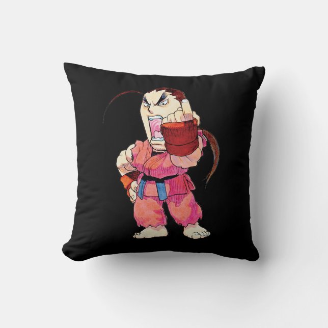 Super Puzzle Fighter II Turbo Dan Throw Pillow (Front)