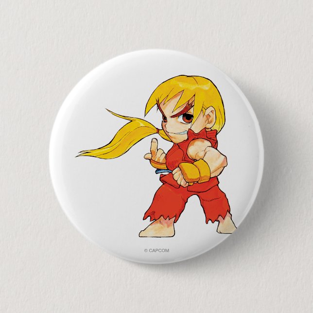 Super Puzzle Fighter II Turbo Ken Button (Front)