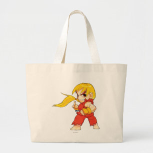 Super Puzzle Fighter II Turbo Ken Large Tote Bag