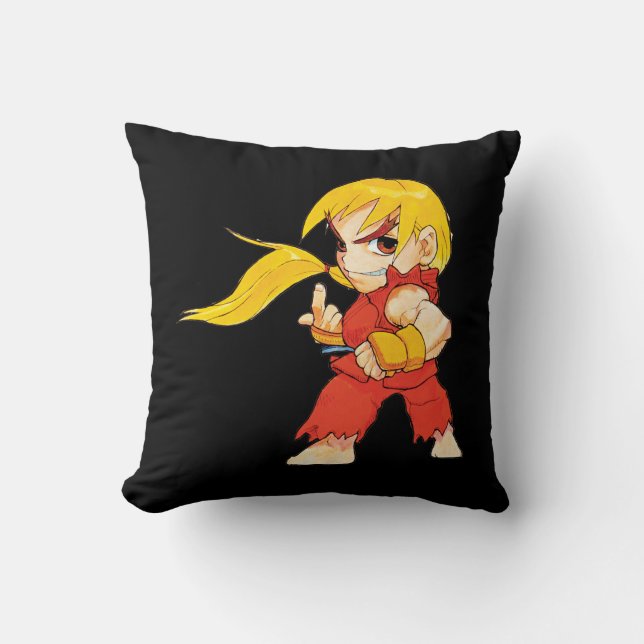 Super Puzzle Fighter II Turbo Ken Throw Pillow (Front)