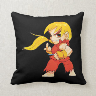 Super Puzzle Fighter II Turbo Ken Throw Pillow