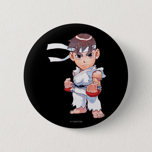Super Puzzle Fighter II Turbo Ryu Button (Front)