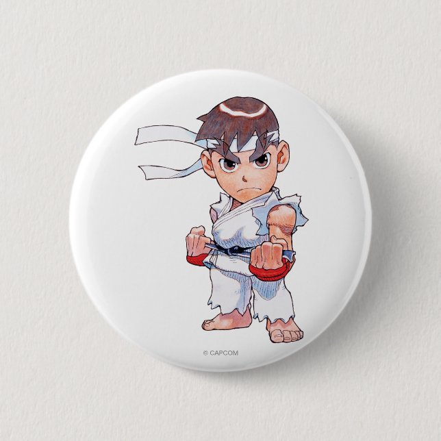 Super Puzzle Fighter II Turbo Ryu Button (Front)