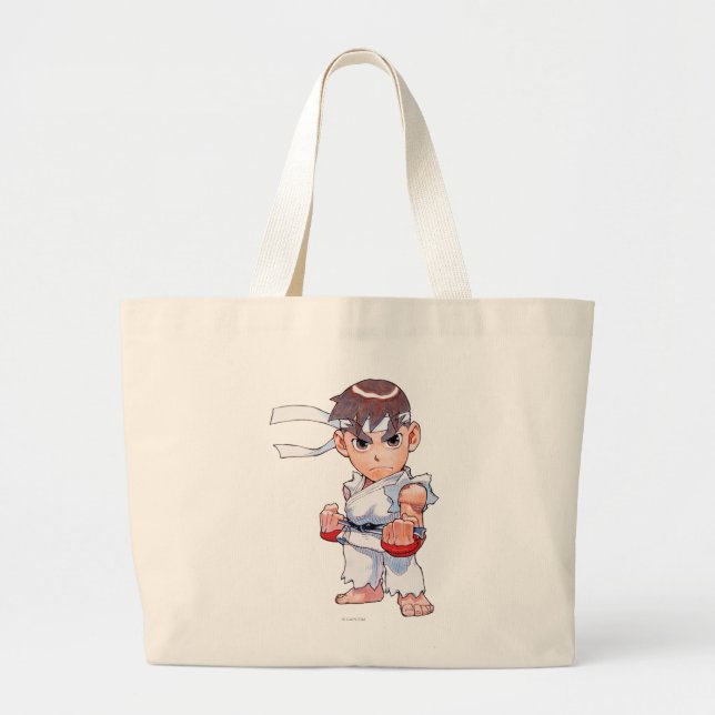 Super Puzzle Fighter II Turbo Ryu Large Tote Bag (Front)