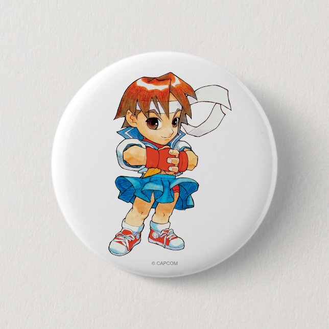 Super Puzzle Fighter II Turbo Sakura 2 Pinback Button (Front)