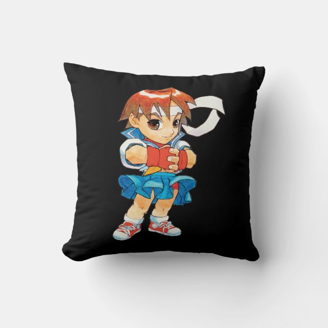 Super Puzzle Fighter II Turbo Sakura 2 Throw Pillow (Front)