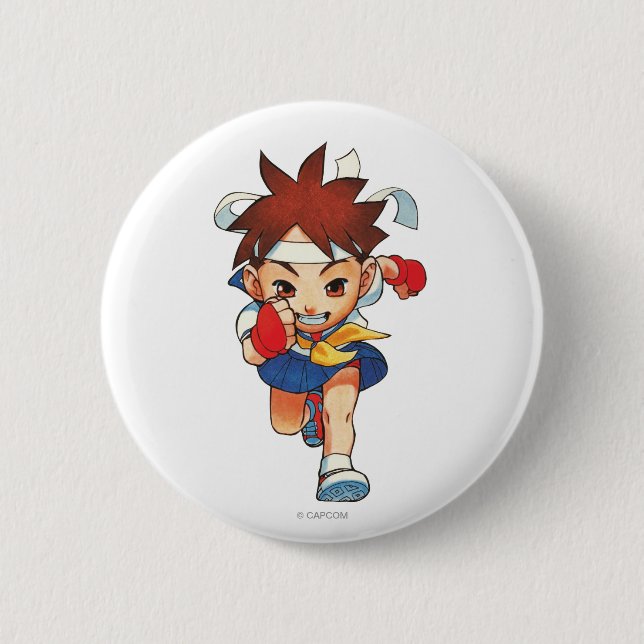 Super Puzzle Fighter II Turbo Sakura Pinback Button (Front)