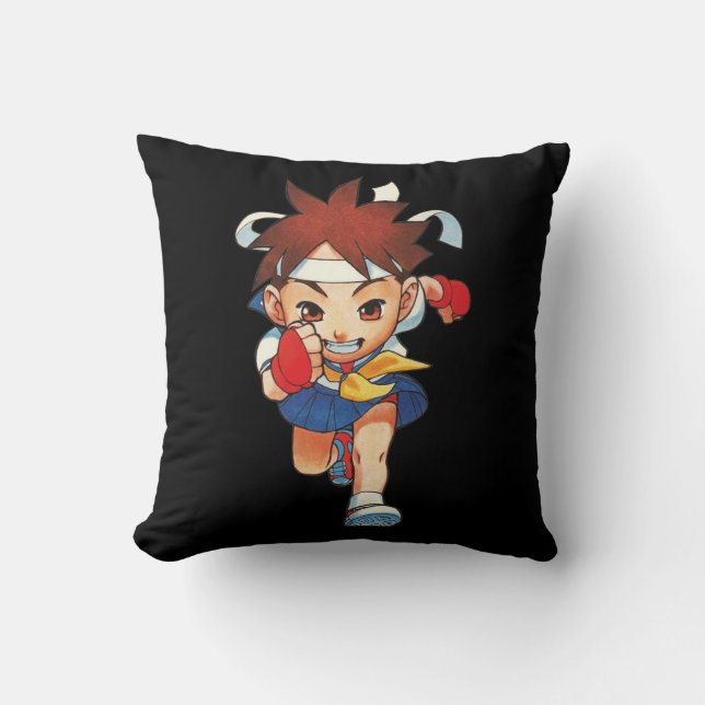 Super Puzzle Fighter II Turbo Sakura Throw Pillow (Front)