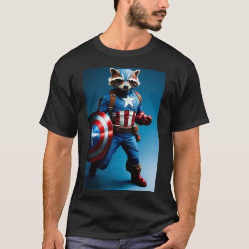 super raccoon gift vintage loverof Cute Female Bea T_Shirt