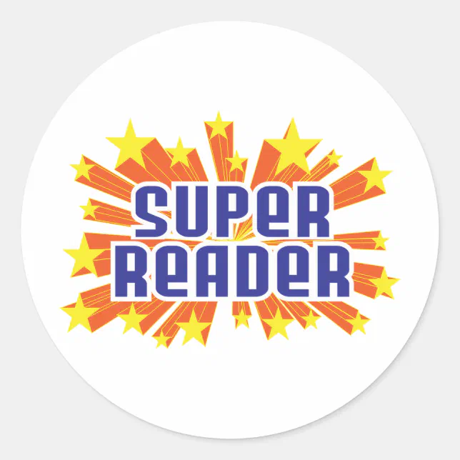 Super Reading Sticker Super Reader Classic Round Sticker | Zazzle