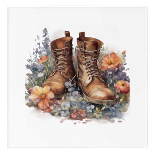 Super_Realistic Watercolour Illustration Flowers  Acrylic Print